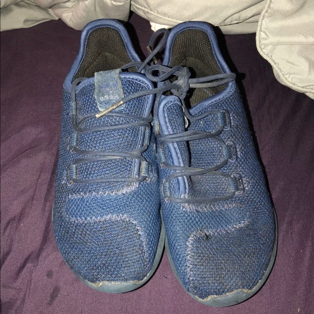 Kids blue adidas tubular